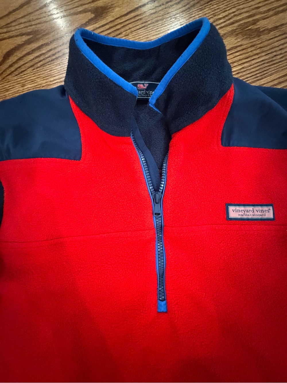 Vineyard Vines Red & Navy Quarter-Zip Pullover - Picture 3 of 6
